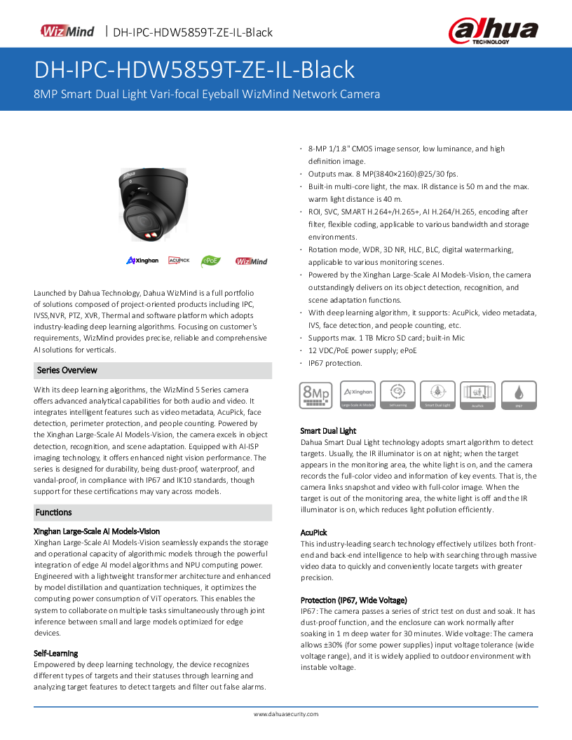 

IPC HDW5859T ZE IL 2712 Black

