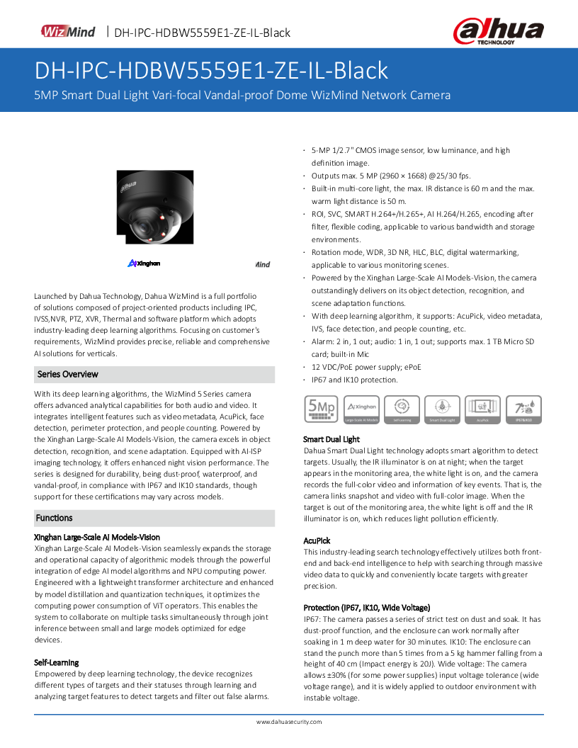 

IPC HDBW5559E1 ZE IL 27135 Black

