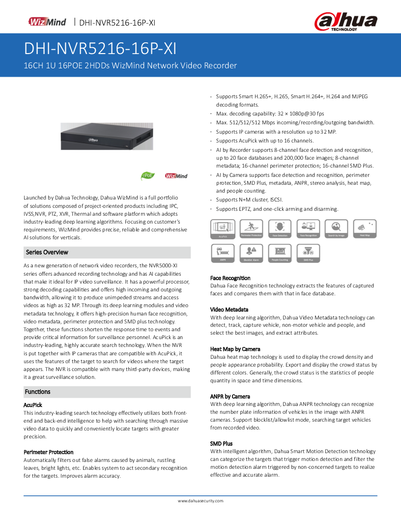 

NVR5216 16P XI

