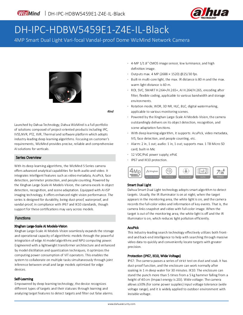 

IPC HDBW5459E1 ZE IL 0832 Black

