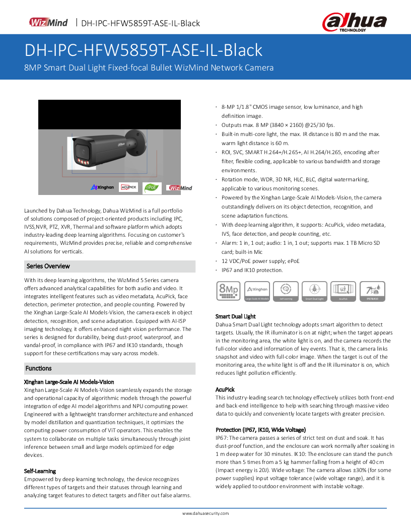 

IPC HFW5859T ASE IL 0360B Black

