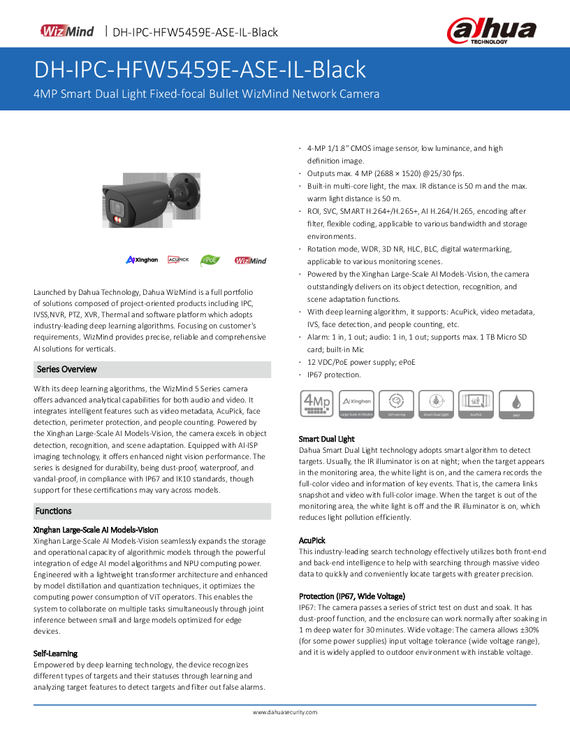 

IPC HFW5459E ASE IL 0280B Black

